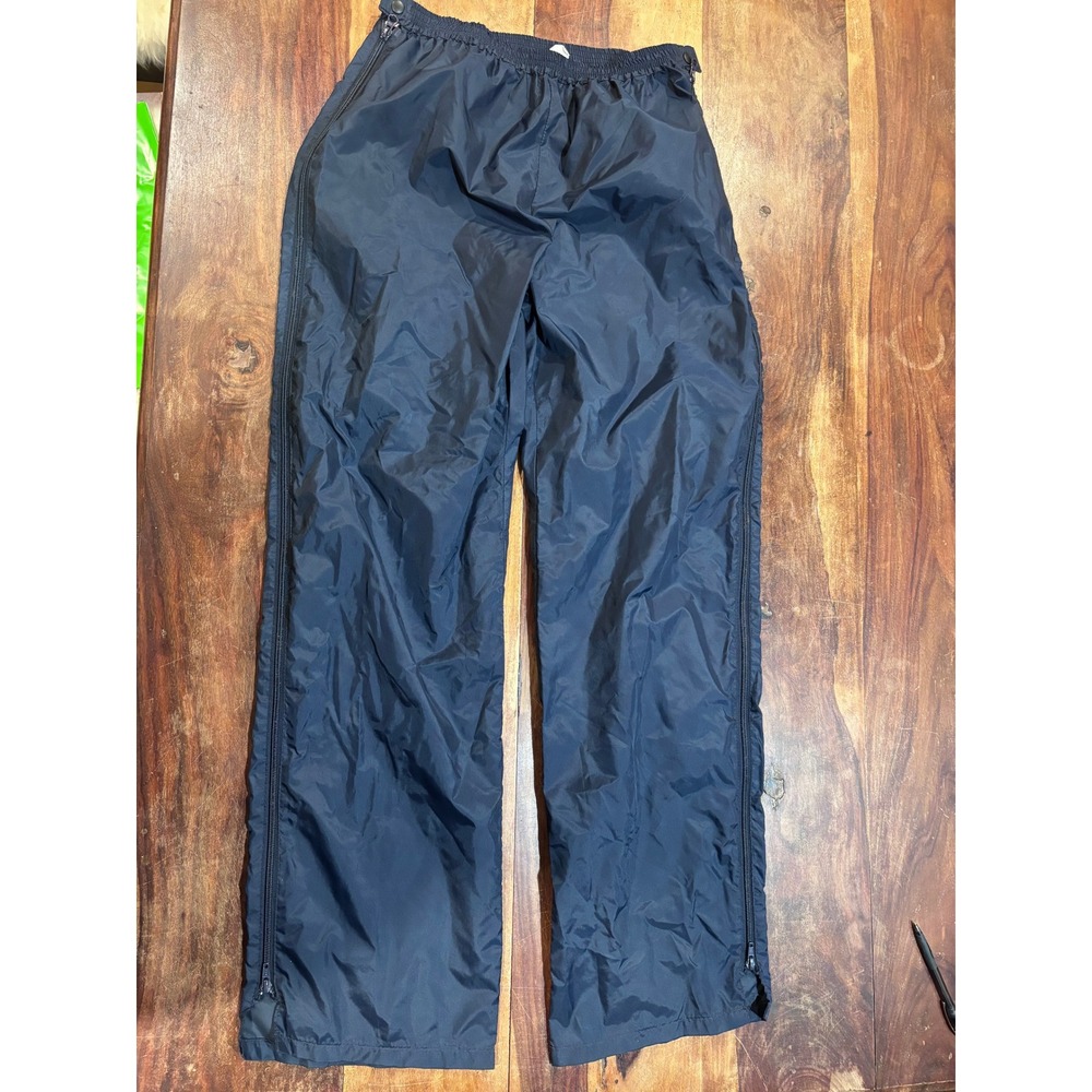 PACIFIC MIST rain pants mens L navy blue full side zip windbreaker gorpcore